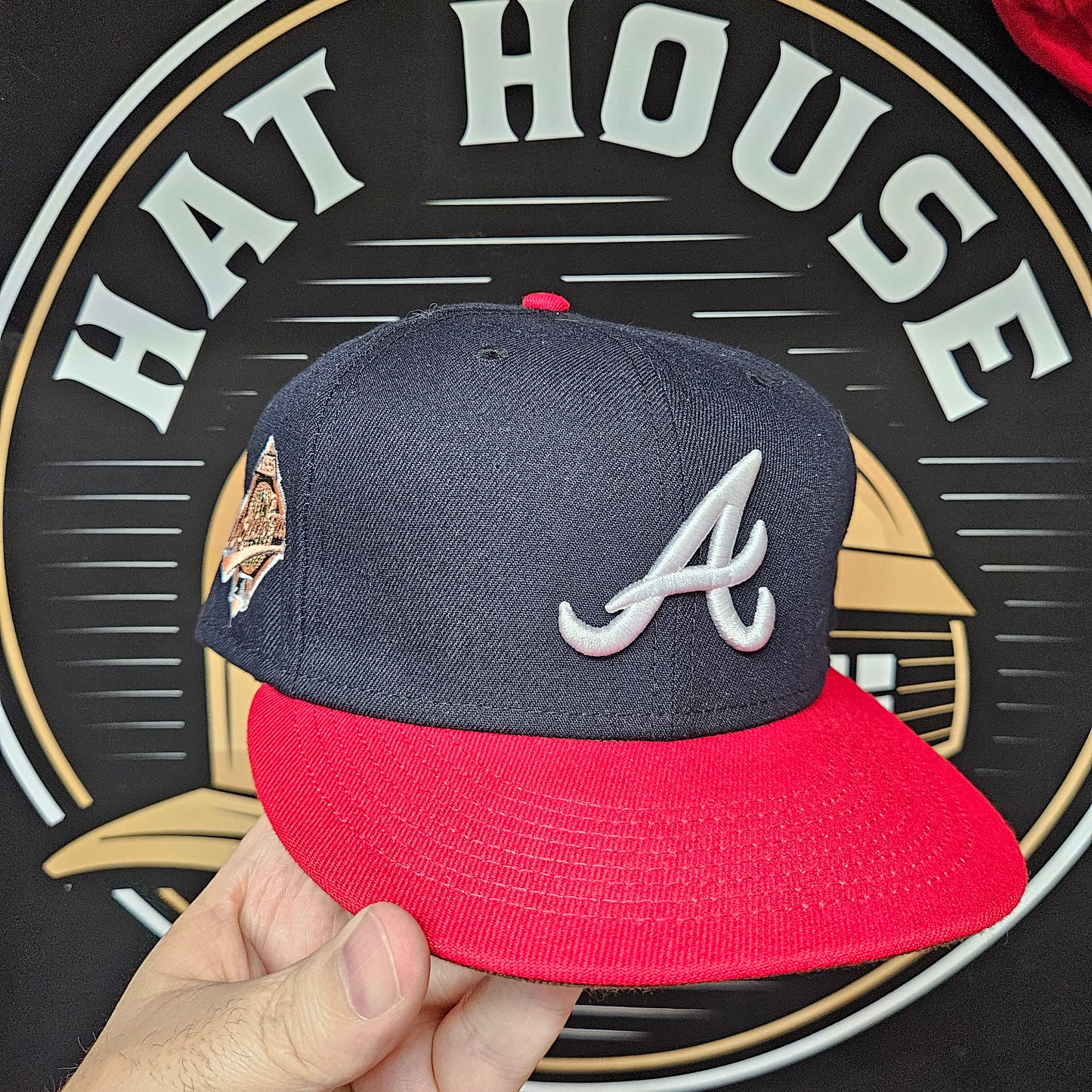 Atlanta Braves Hat New Era Size 7 7/8 Fitted 59Fifty Blue World Series 95 Side Patch