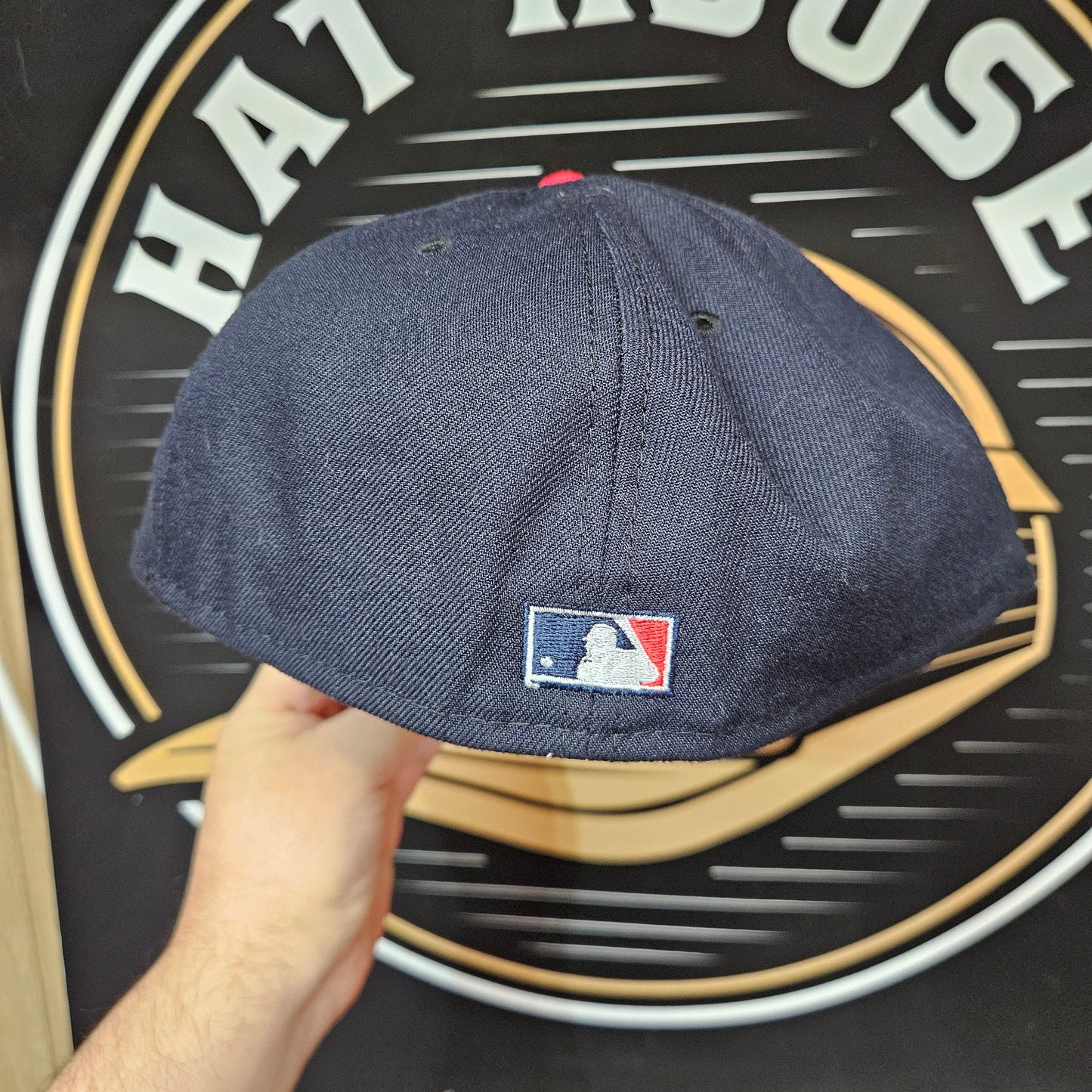 Atlanta Braves Hat New Era Size 7 7/8 Fitted 59Fifty Blue World Series 95 Side Patch