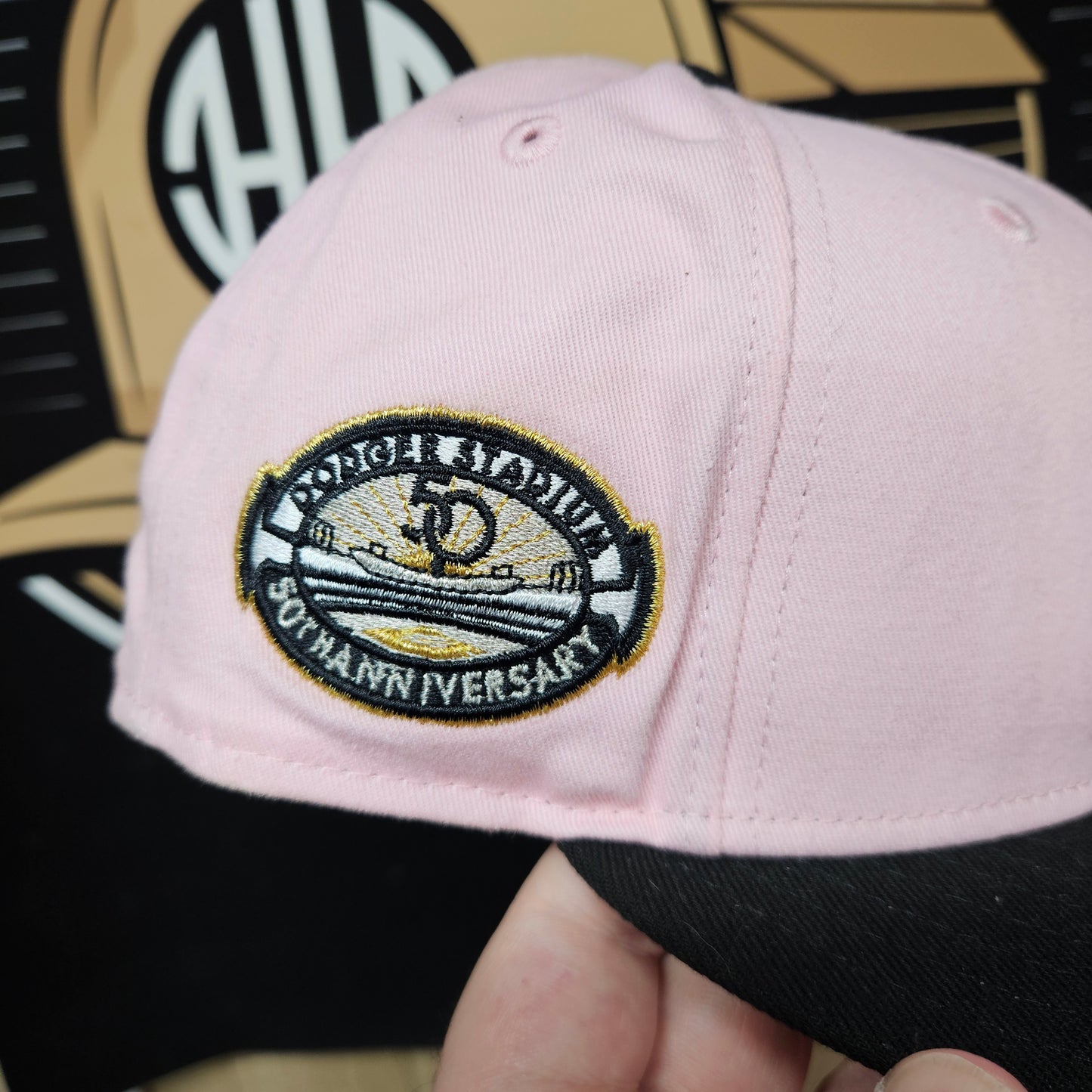 Los Angeles Dodgers New Era Fitted Size 7 3/8 59Fifty Pink 50th Anniversary Patch