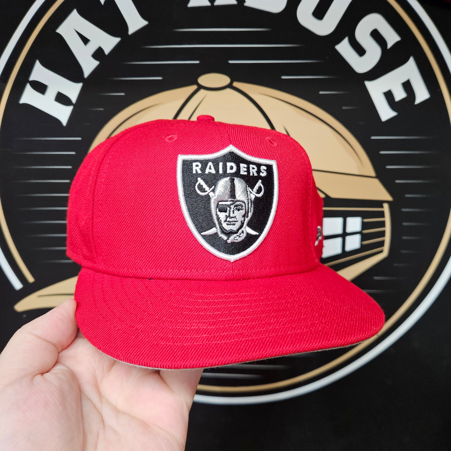 Las Vegas Raiders Hat New Era Size 7 5/8 Fitted 59Fifty Red