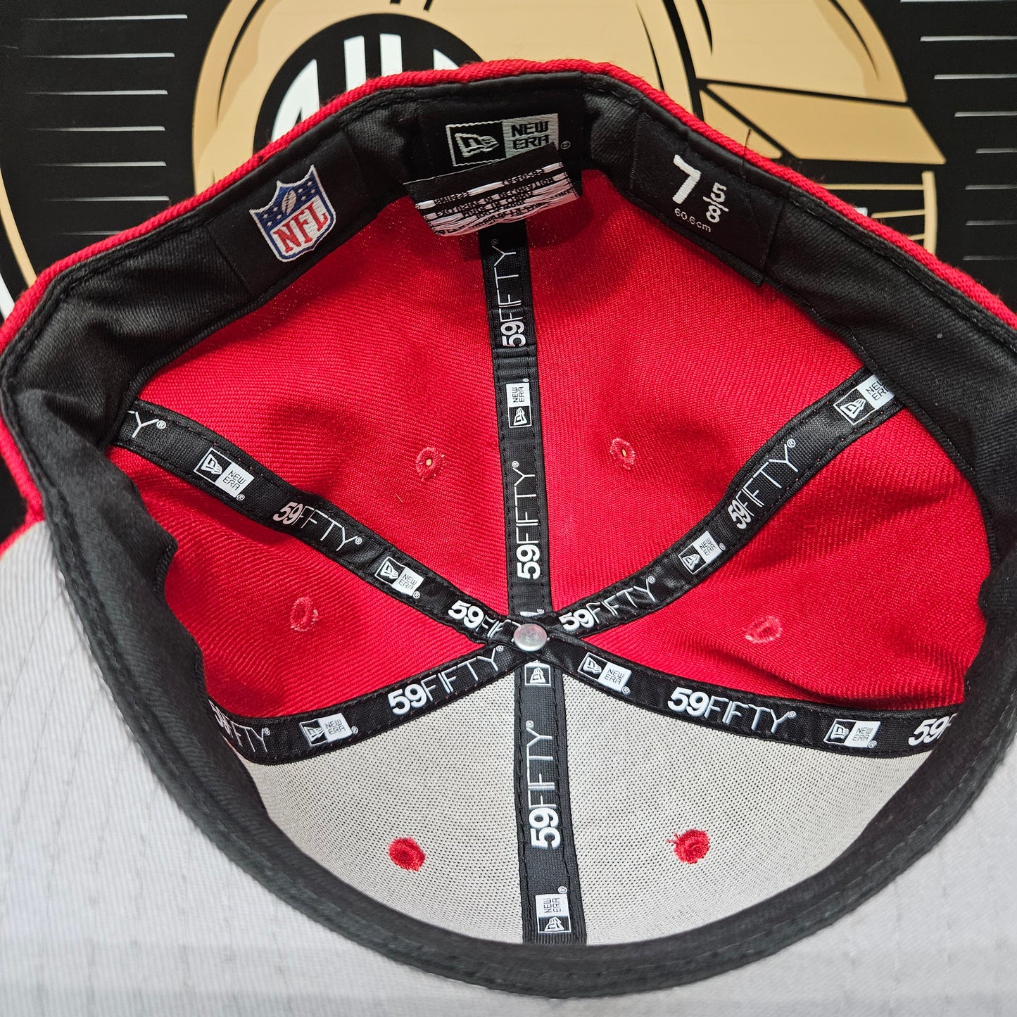 Las Vegas Raiders Hat New Era Size 7 5/8 Fitted 59Fifty Red