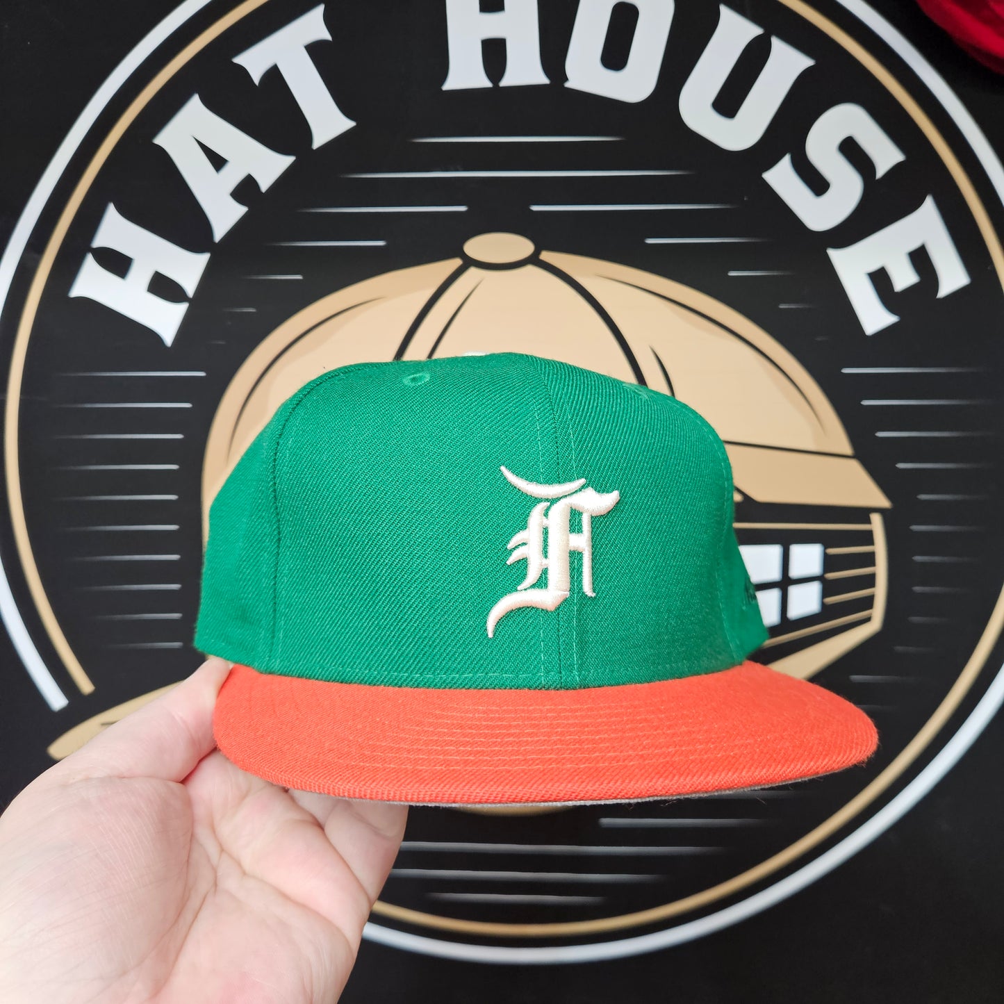 Fear Of God Essentials Hat New Era 7 3/8 Fitted 59Fifty Green Orange