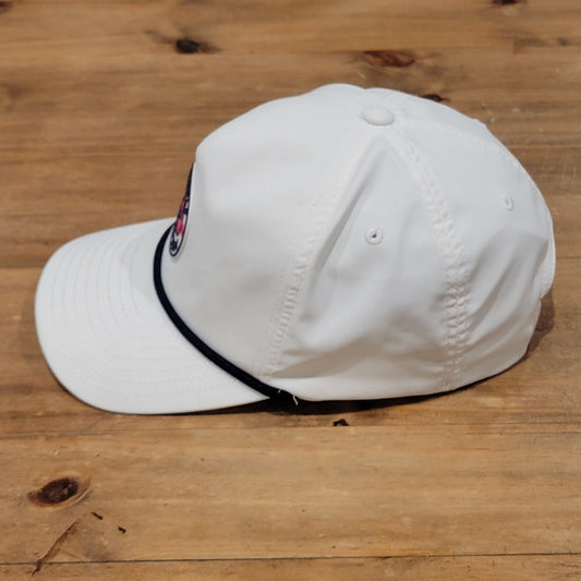 Puma Golf Hat Cap Snapback White Rope Pars & Stripes PVC Round Patch Logo
