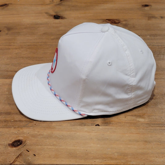 Swinomish Golf Links Hat Snapback Imperial White Rope One Size Patch Washington