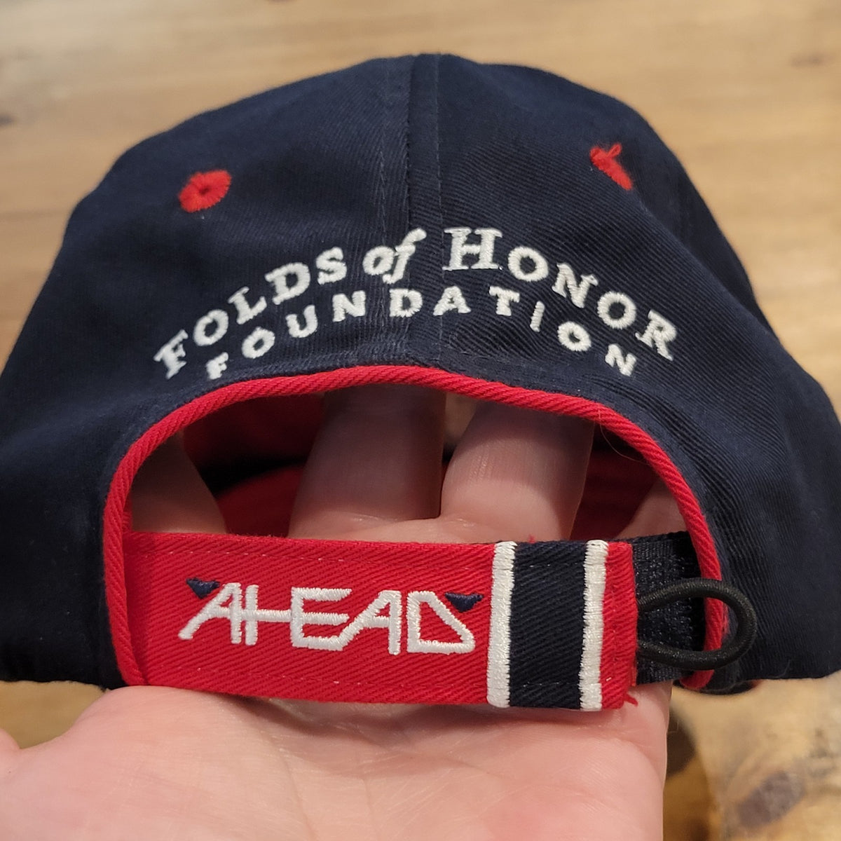 Folds Of Honor Hat Ahead Golf Strap Back Red White Blue FH Logo One Size
