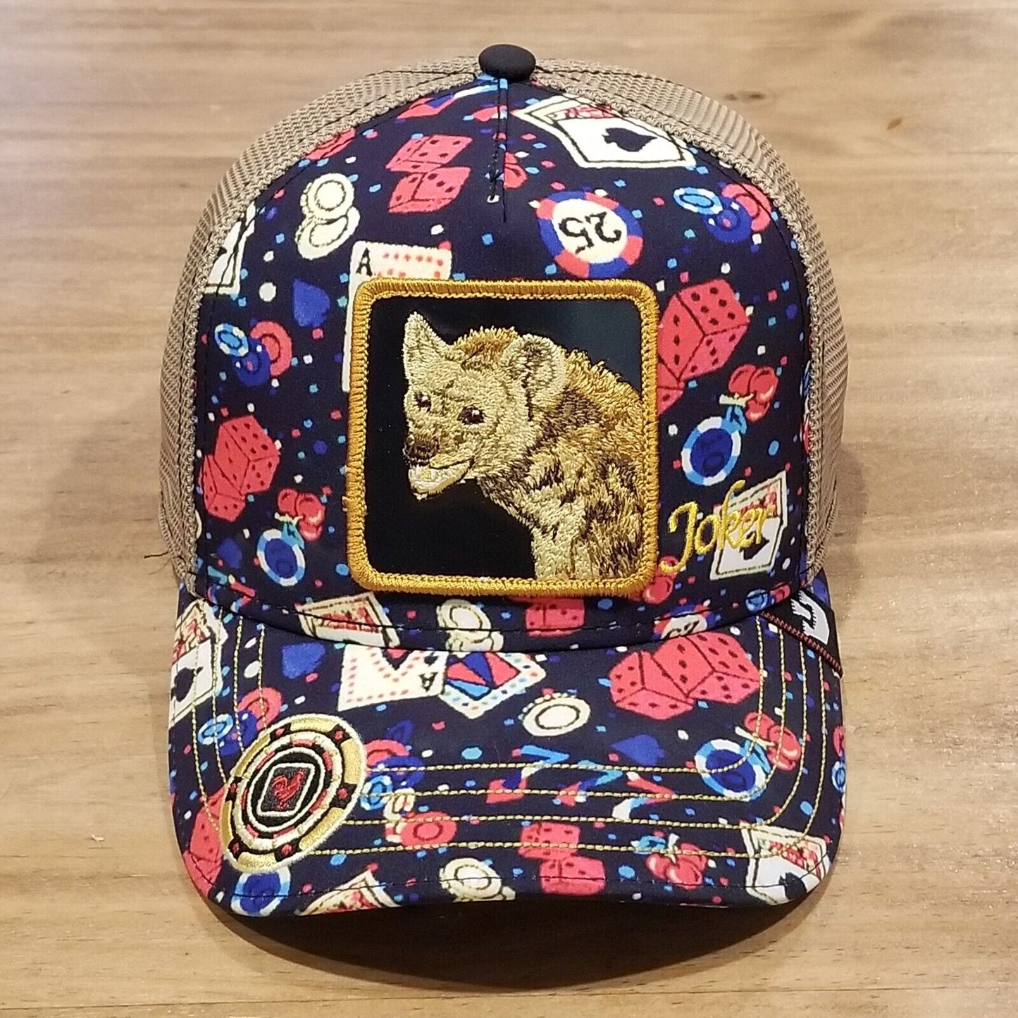 Goorin Bros Poker Face Hat Cap Snapback Cards Vegas Gambling Hyena Patch Limited