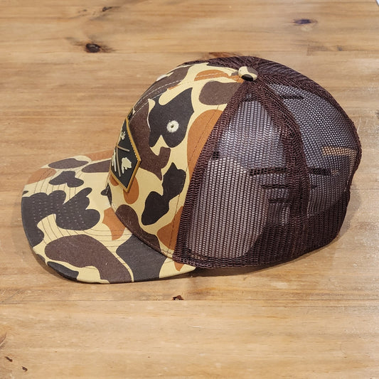Fierce 901 Hunting Hat Snapback Duck Camo Trucker Brown Fish Deer Patch One size