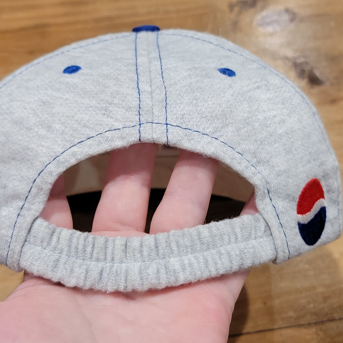 Vintage Pepsi Hat Cap One Size Flex Stretch Fitted Adult 90s Gray Spell Out Soda