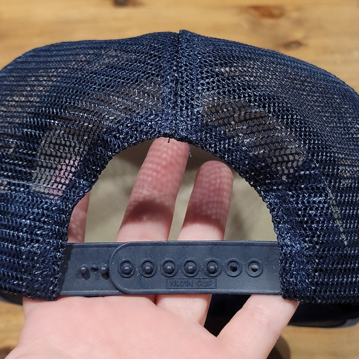 Vintage Car Quest 3 Stripe Trucker Hat Cap Snapback Blue Mesh Back 80s 90s
