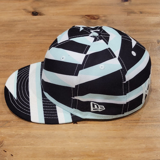 Kenzo X New Era Hat Size 7 1/2 Black White Striped Back Spell Out 59Fifty