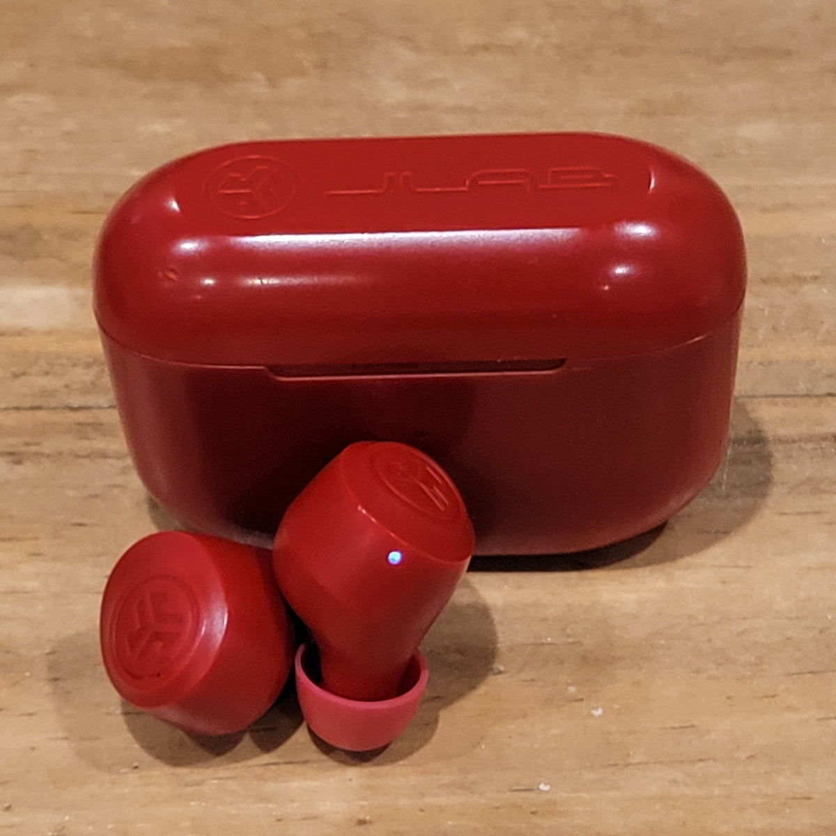 Jlab Go Pop Wireless Bluetooth Earbuds Compact With Charging Case Red