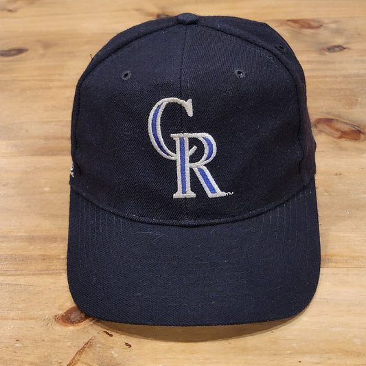 Vintage Colorado Rockies American Needle Blockhead Black Dome Wool 90s MLB