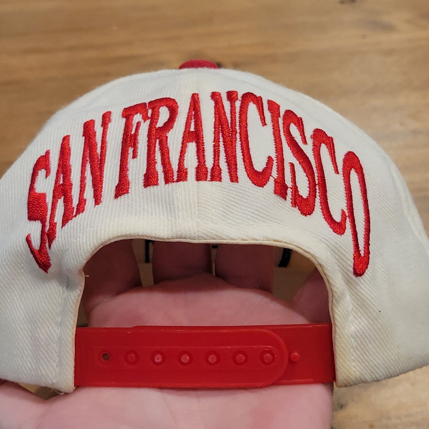San Francisco 49ers Blockhead Snapback American Needle White 90s NFL Wool Blend