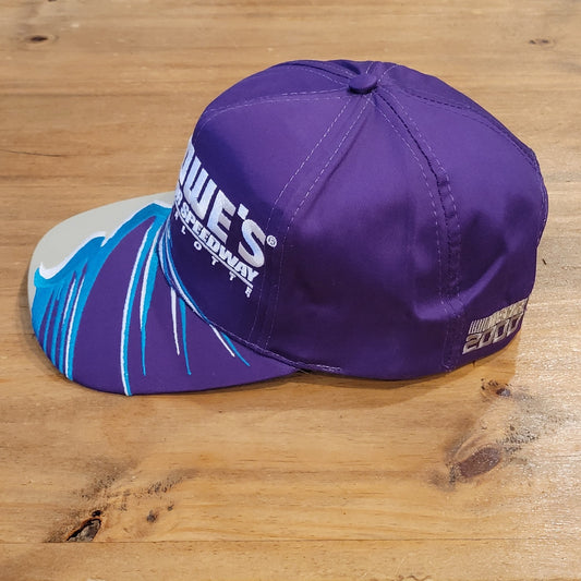 Vintage Lowe's Motor Speedway Hat Charlotte Purple Wave Splash NASCAR One Size