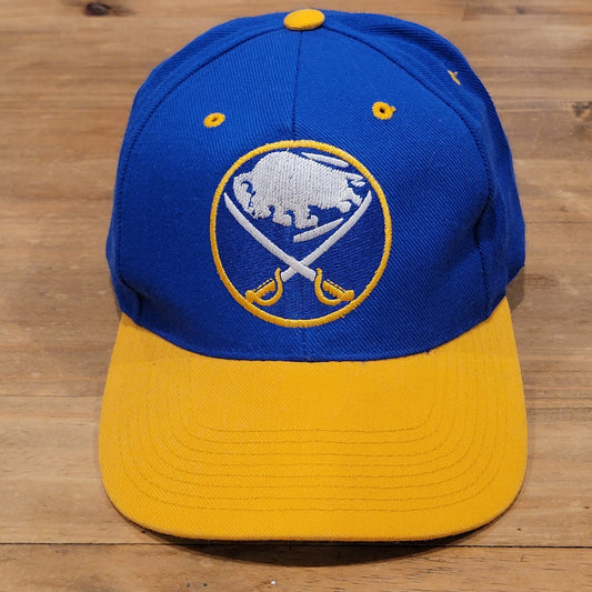 Vintage Buffalo Sabres Hat Snapback G-Cap 90s Wool Blend Blockhead Blue One sIze