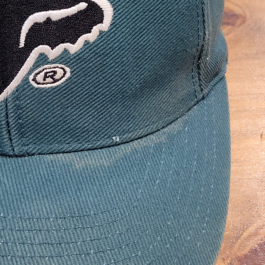 Vintage Fox Racing Hat Snapback Green One Size Motorcycle Race Bike Y2K