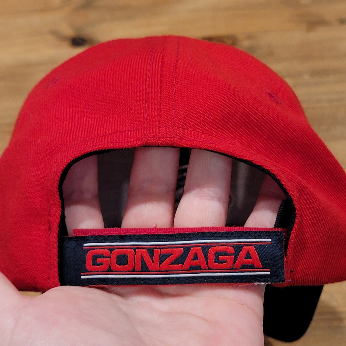 Vintage Gonzaga Bulldogs Hat Strap Back Blue Red 90s College Wool Blend