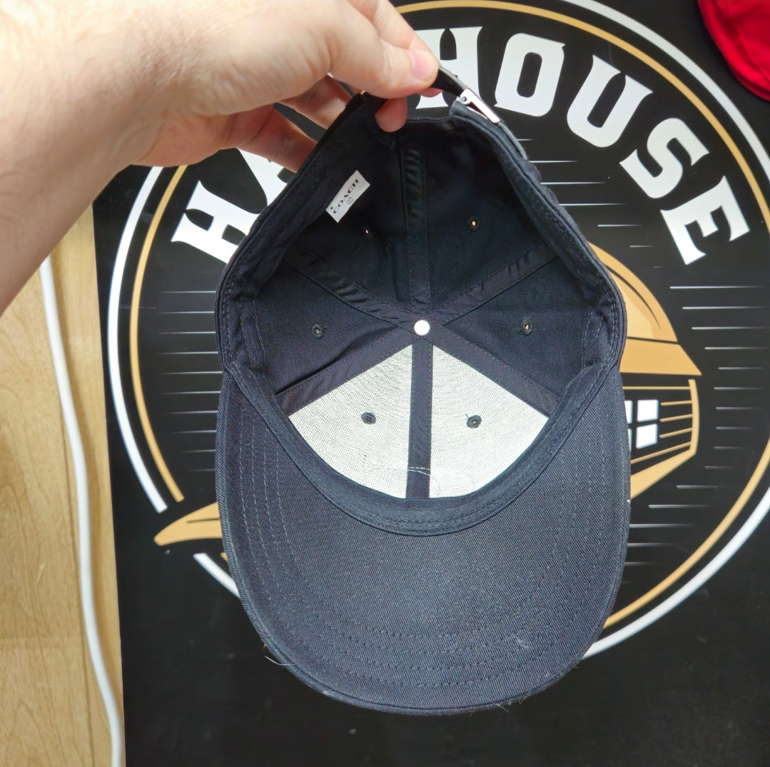 Coach Hat Leather C Logo Black