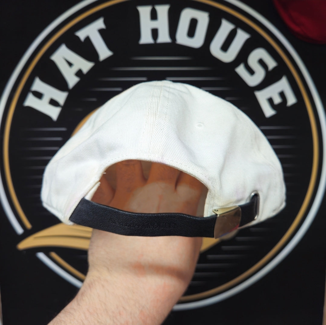 Alexander McQueen Hat White Leather Strap Back