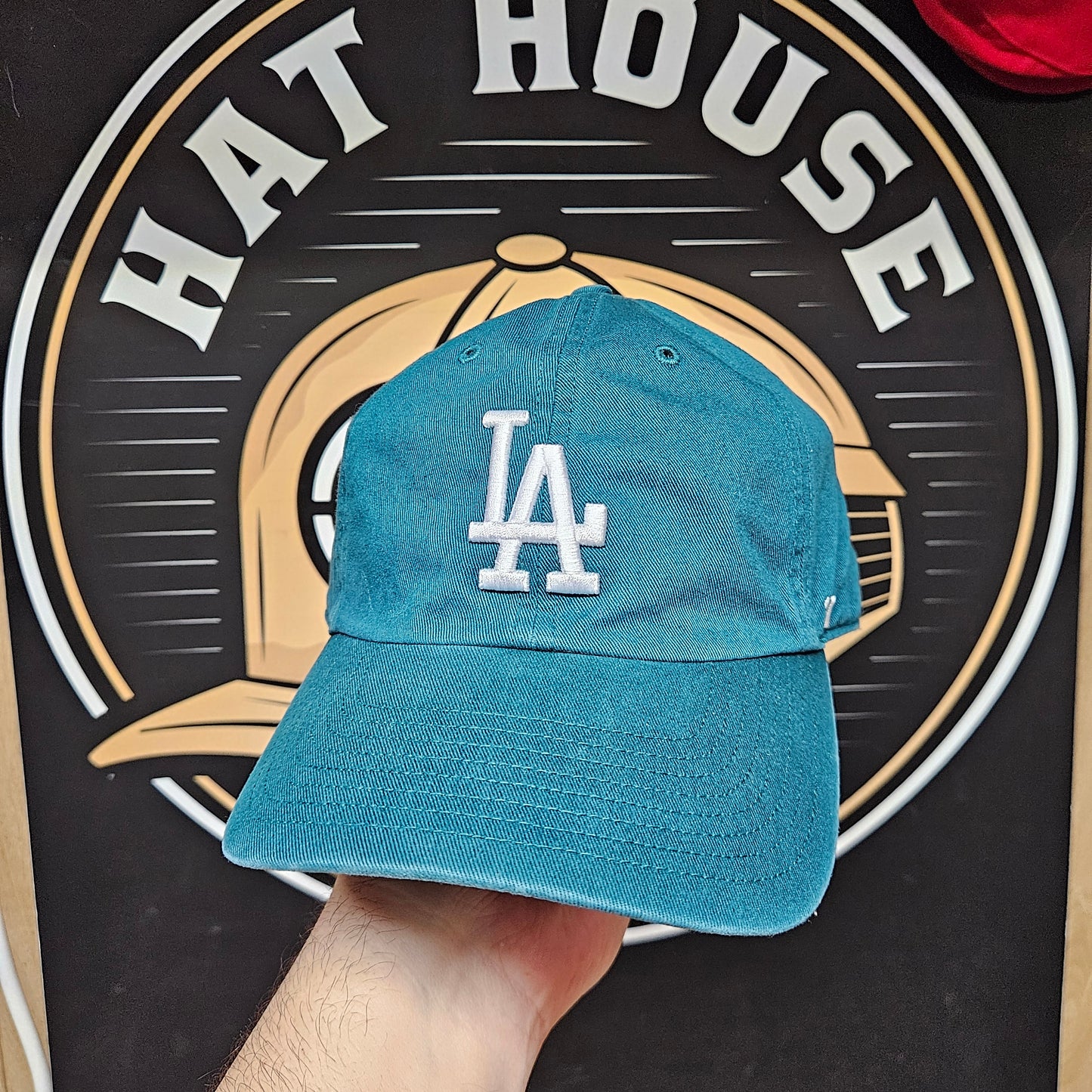 Los Angeles Dodgers 47 Brand Dad Hat Cap Strap Back Green Clean Up