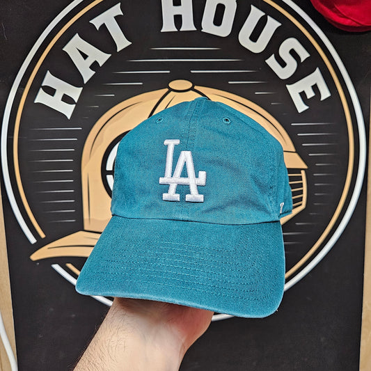 Los Angeles Dodgers 47 Brand Dad Hat Cap Strap Back Green Clean Up