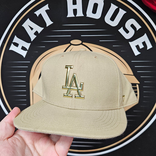 Los Angeles Dodgers '47 Brand Snapback Brown Beige Khaki Wool Blend