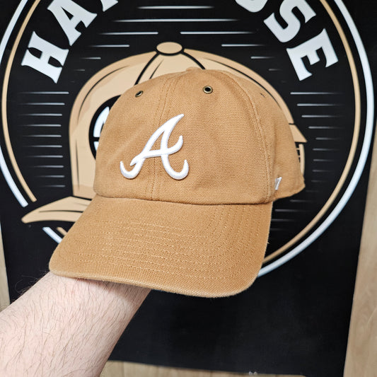 Atlanta Braves '47 Brand Carhartt Strap Back Brown Canvas Colab One Size