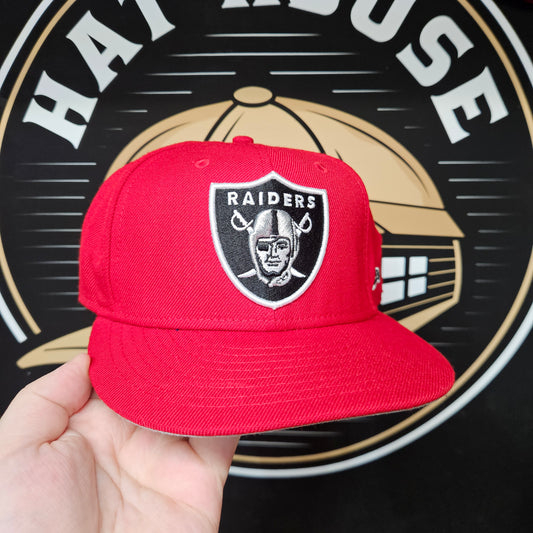 Las Vegas Raiders Hat New Era Size 7 5/8 Fitted 59Fifty Red