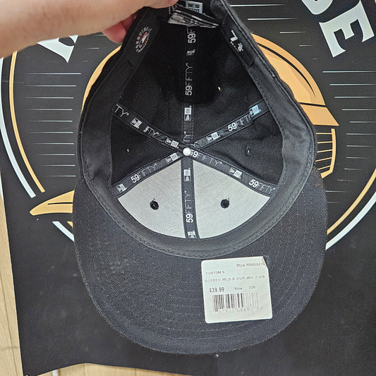Boston Red Sox Hat New Era Size 7 3/8 Black Wool 59Fifty