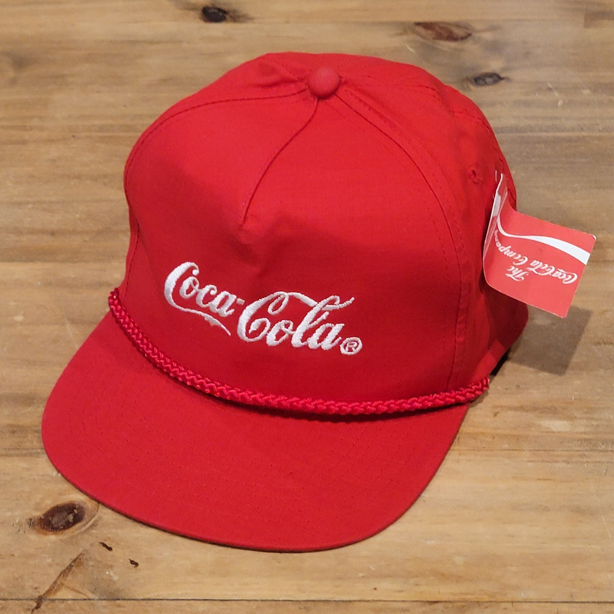 Vintage Coca-Cola Hat Snapback Rope 90s NOS Dead Stock Coke Soda One Size