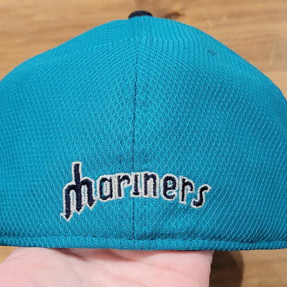 Seattle Mariners Hat New Era Size 7 1/8 Fitted Trident Batting Mesh MLB 59Fifty