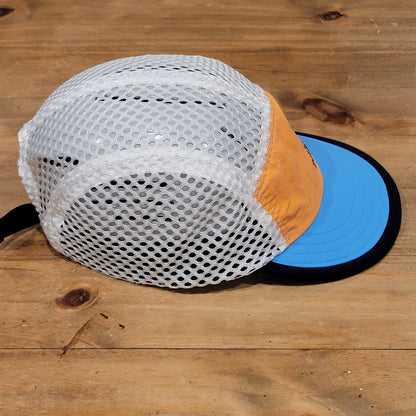 Patagonia Duckbill Cap Hat Mesh 5-Panel Runner Trail Running Mango Orange Blue