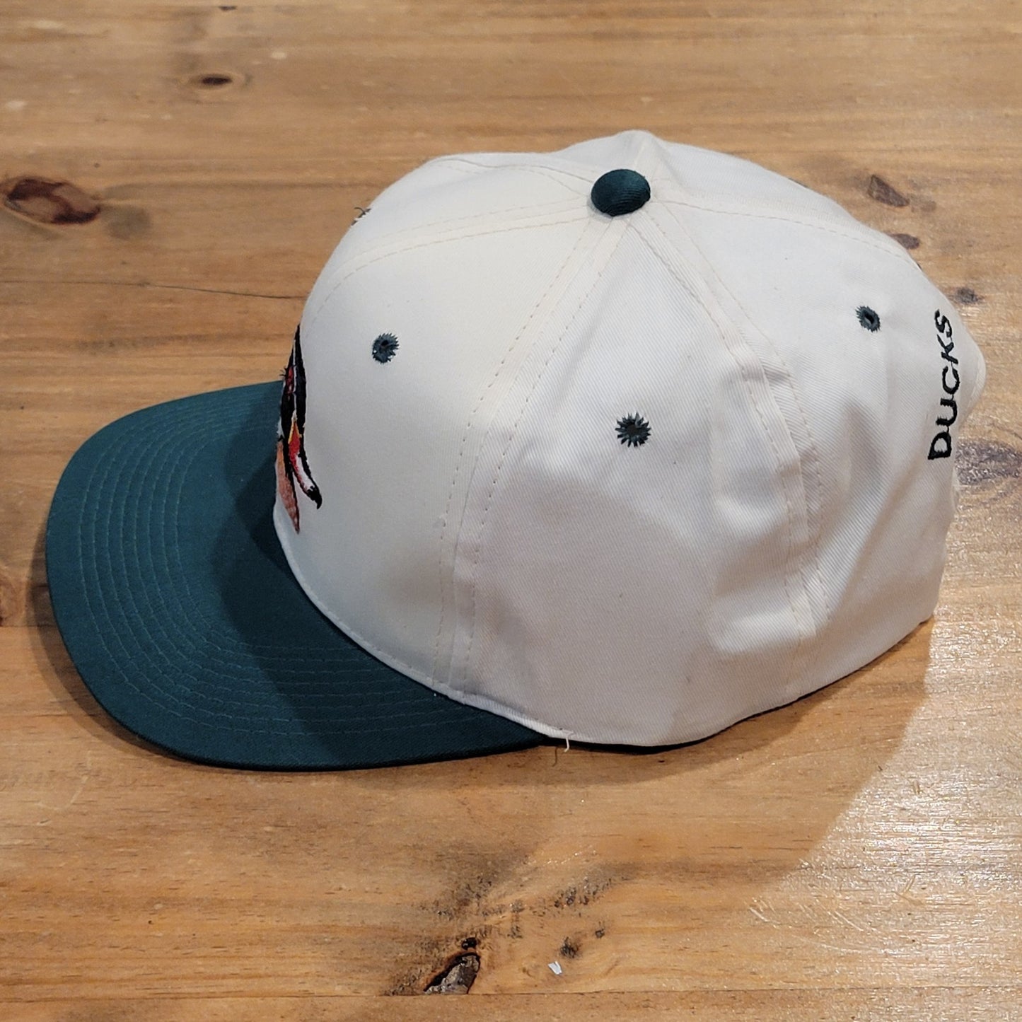 Vintage Ducks Unlimited Hat Snapback White Green DU 90s Embroidered Duck