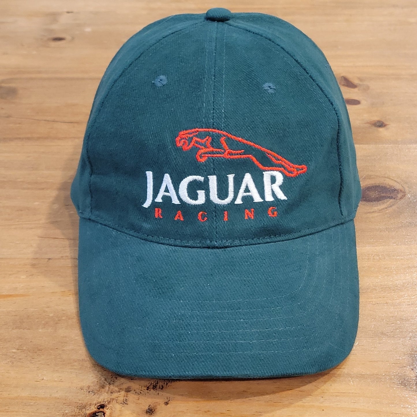 Vintage Jaguar Racing Hat Strap Back Green 90s Y2K Car Race F1 Grand Prix