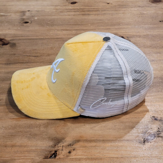 Atlanta Braves Hat Cap Cowboy Atelier Yellow Mesh Back Trucker Nocahoma One Size