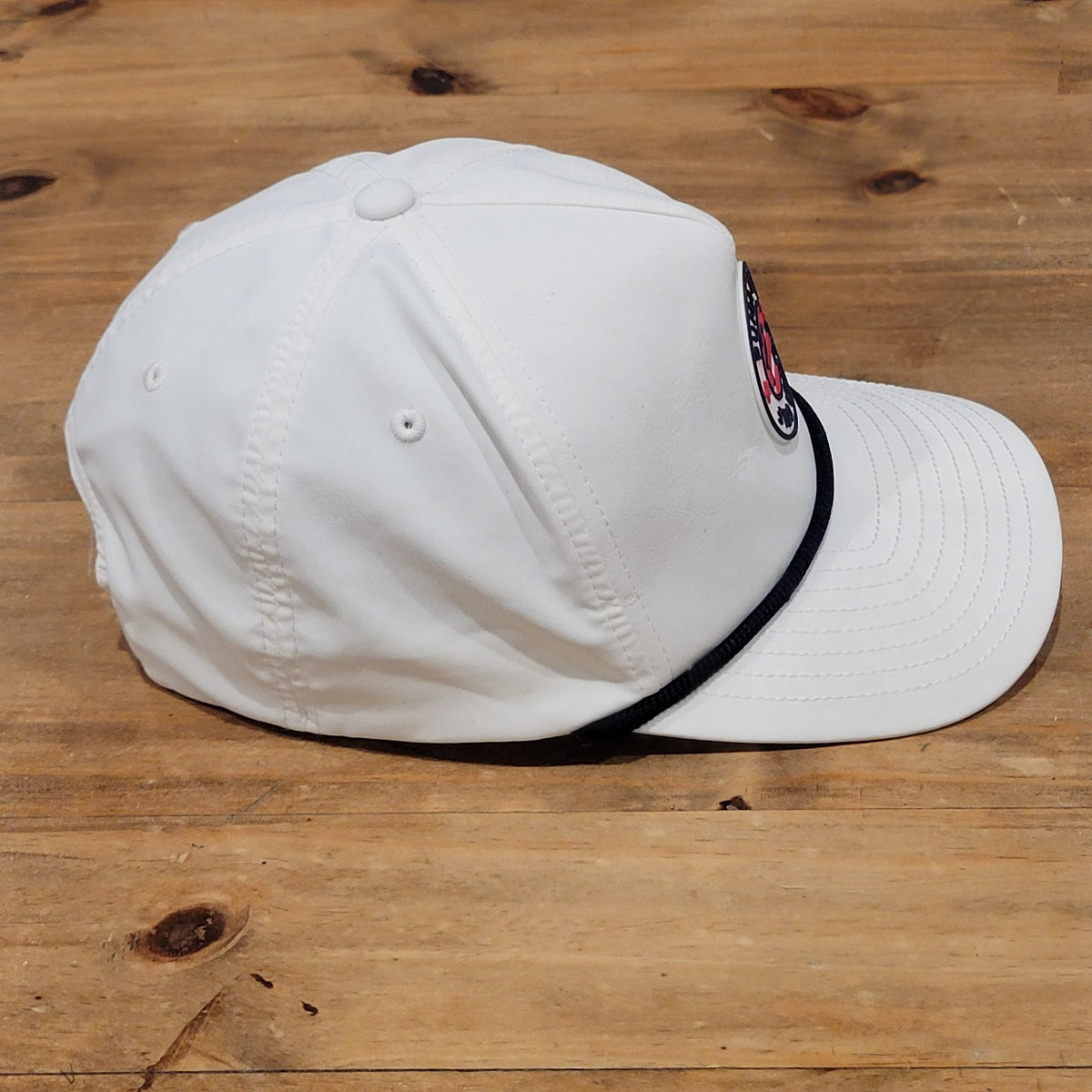Puma Golf Hat Cap Snapback White Rope Pars & Stripes PVC Round Patch Logo