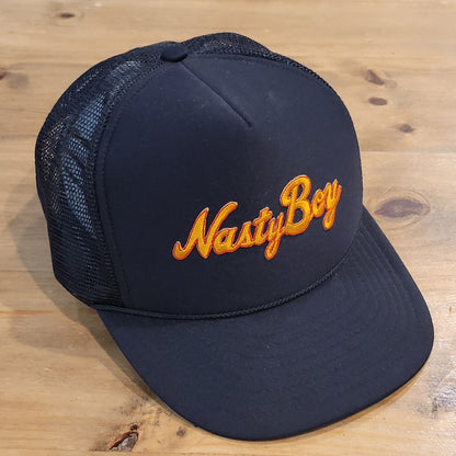 Vintage Nasty Boy Trucker Hat Cap 90s Wrestling Pop Culture Black One Size