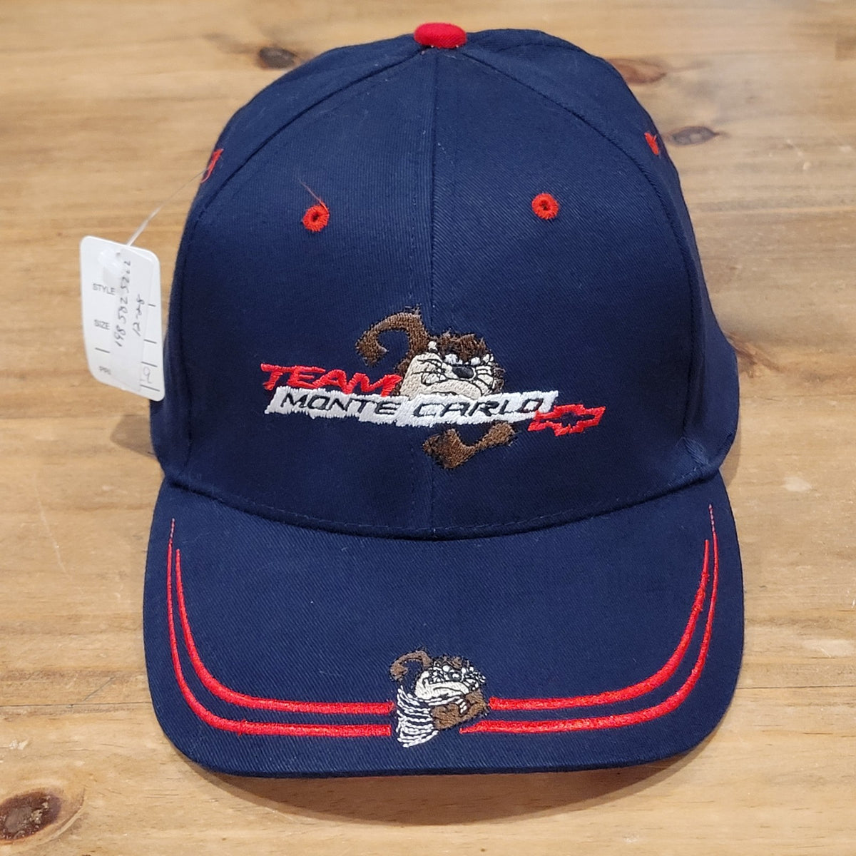 Vintage Taz Chevy Monte Carlo Hat Strap Back Tasmanian Devil Blue 90s Car Racing