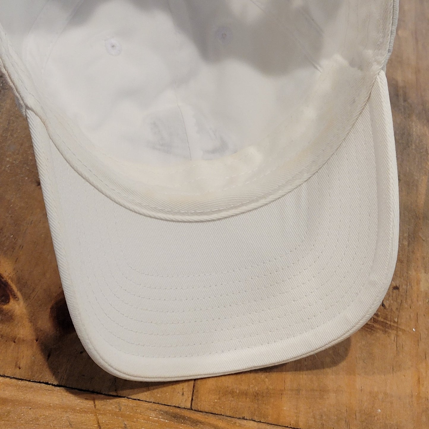 Nike Hat Cap Strap Back White Black Swoosh Spell Out Logo Dad Cotton One Size