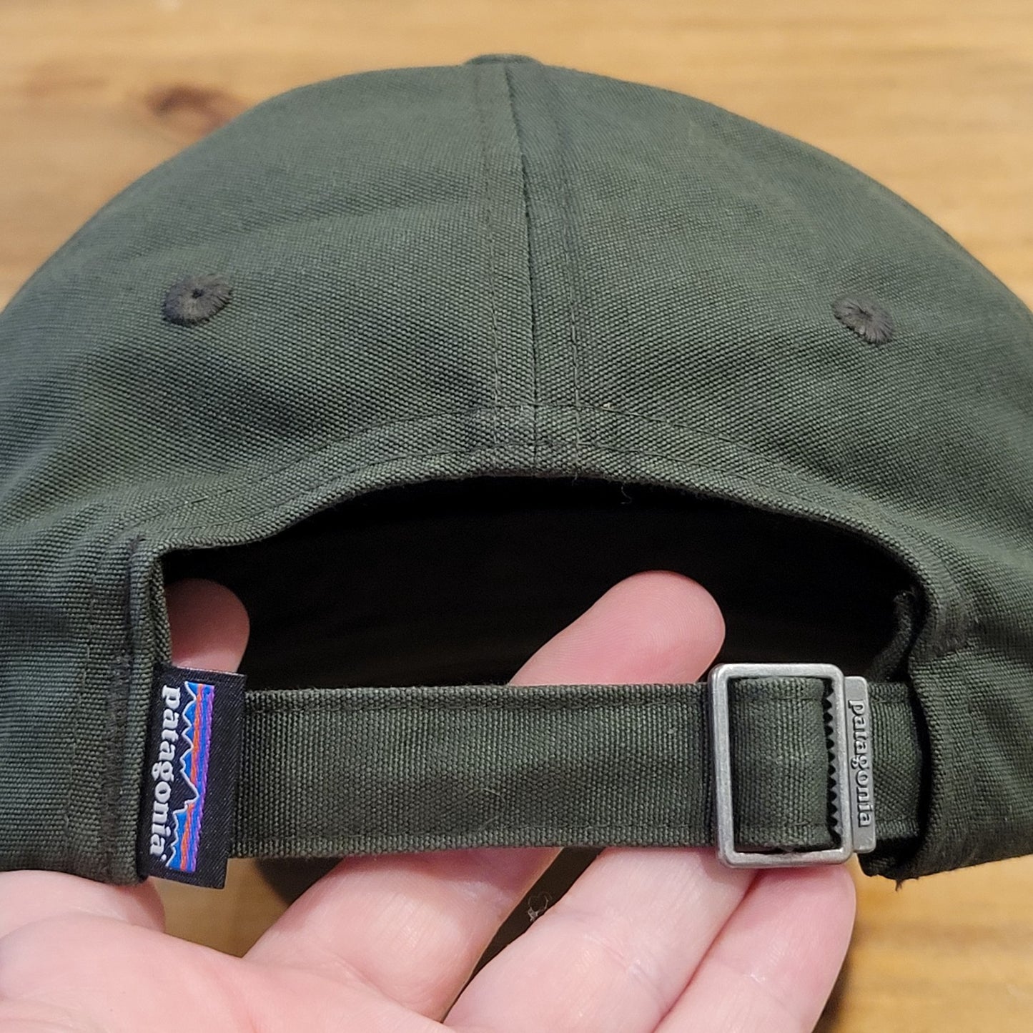 Patagonia Hat Strap Back Green Grizzly Bear Patch Logo Cotton Dad Unstructured