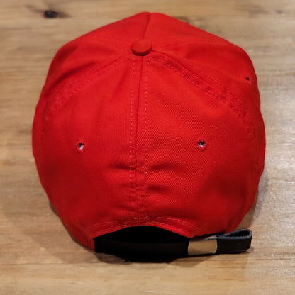 Vintage Momo Steering & Road Wheels Hat Strap Back 80s 90s Made USA Red Rope Car