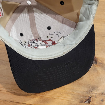 Vintage Taz Tasmanian Devil Six Flags Hat Brown Yield Sign One Size 90s 1997