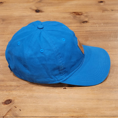 Carhartt Hat Cap Strap Back Blue One Size Leather Patch Adjustable