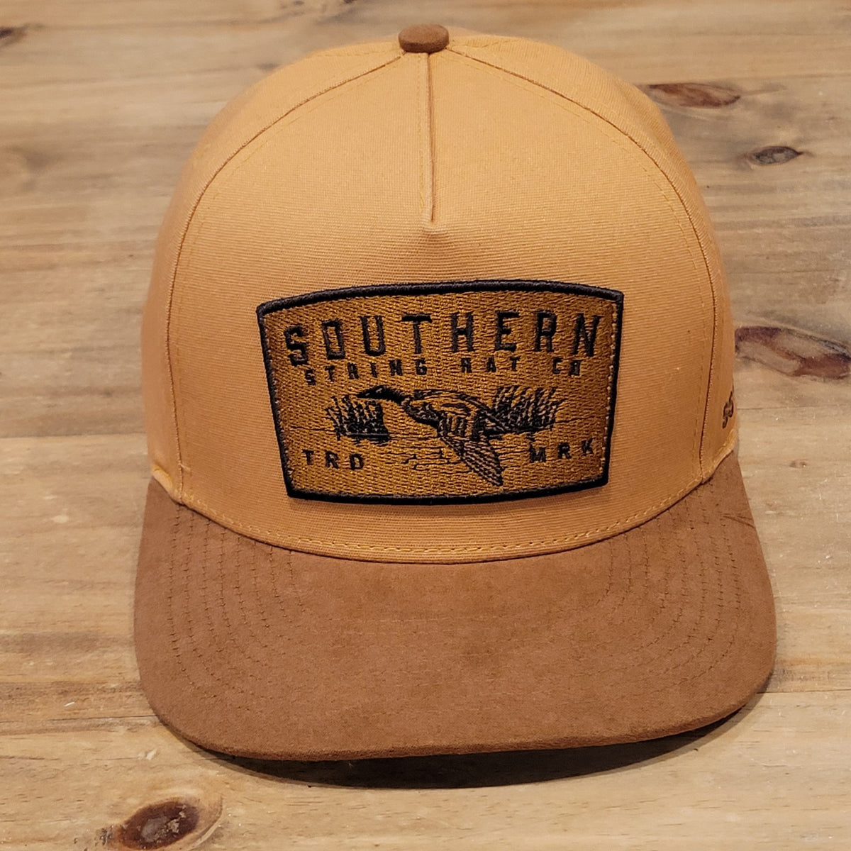 Southern String Hat Snapback Brown Suede Bill Patch Duck Hunting One Size New