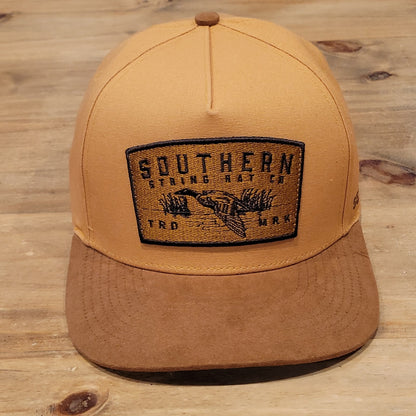 Southern String Hat Snapback Brown Suede Bill Patch Duck Hunting One Size New