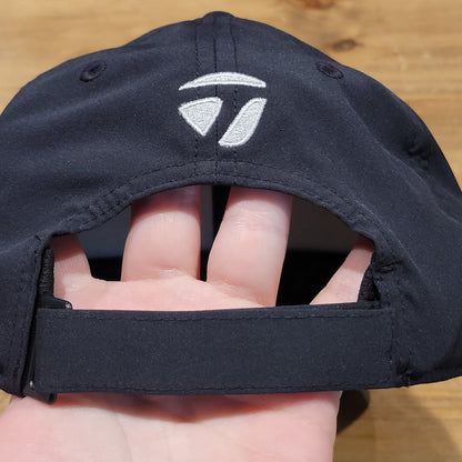 Taylormade Raw Hat Cap Strap Back Black Gray One Size Hi-Toe Course Club Golf