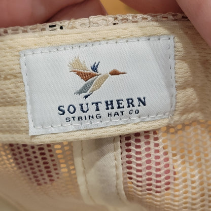 Southern String Hat Co Snapback Deer USA Flag Rope Mesh Back Brown Outdoor