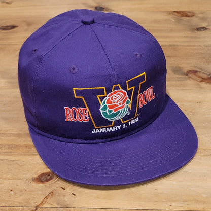 Vintage Washington Huskies Rose Bowl Hat Snapback Apparel #1 Purple College 90s