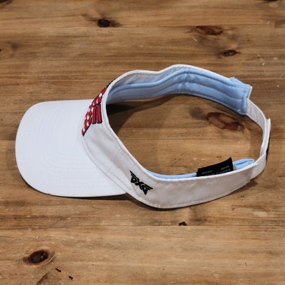 PXG Golf Visor Hat Cap New Era White USA Flag Logo One Size Golfer Adjustable