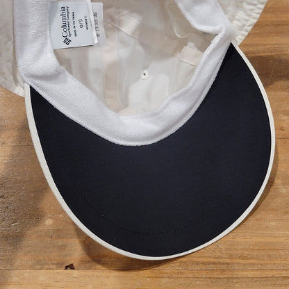 Vintage Columbia Fishing Hat Women One Size Adjustable White Neck Flap Wide Bill